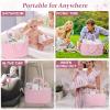 19L Baby Diaper Caddy Organizer, 16.8"x9.8"x9" Cotton Rope Diaper Basket, Changing Table Storage Caddy With Removable Divider, Baby Basket for Nursery, Car, Diapers, Baby Shower Gifts for Newborn view 4