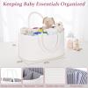 19L Baby Diaper Caddy Organizer, 16.8"x9.8"x9" Cotton Rope Diaper Basket, Changing Table Storage Caddy With Removable Divider, Baby Basket for Nursery, Car, Diapers, Baby Shower Gifts for Newborn view 4