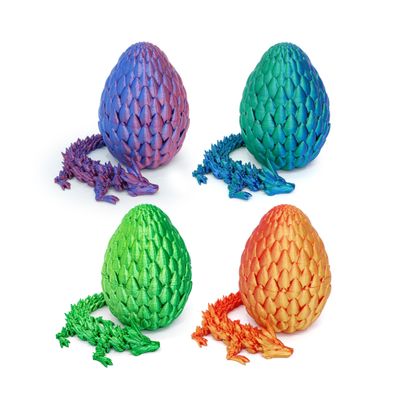 Flavery 4 Pack 3D Printed Dragon Egg - Mini Eggs with Dragon Inside, Cute Classroom Prizes, Party Favors, Surprise Gift for Birthday, Easter, Christmas, Cool Figurine Decor for Kids and Adults (4A1)
