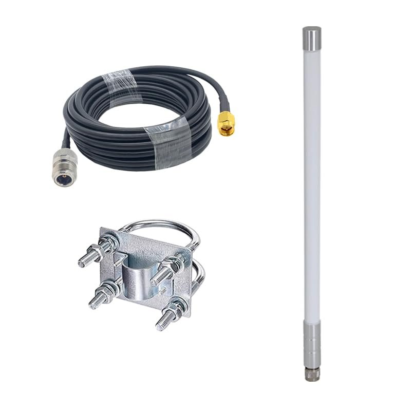 915MHz Lora Antenna 5.8dBi 3DFB Low Loss Cable for Meshtastic Nebra Bobcat 300 Cal-Chip RAK V2 Syncrobit SenseCAP M1 Helium HNT Miner Hotspot Gateway (White, 55CM)