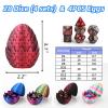 28-Piece DND Dice Set with 4Pcs 3D Printed Dragon Eggs - Fidget Toys, RPG Polyhedral Dice for DND MTG, Includes Gift Box view 3