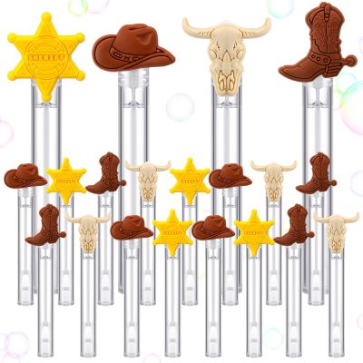 Civaner 36pcs Western Cowboy Party Bubble Wands Bubble Mini Wands Tube Bulk Theme Maker Gifts Goody Bag Stuffers Birthday Crafts