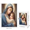 Religious Art Piece Shows Virgin Mary Holding Baby Jesus Mary Looks Peaceful Jesus Gentle Jigsaw Puzzles 1000 Pieces for Adults Puzzle Gift for Women Men 29.5x19.7 Inch view 2