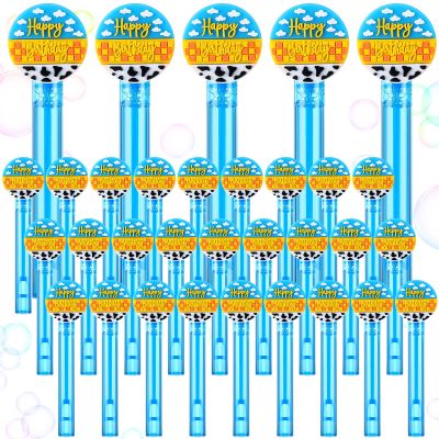 Civaner 36pcs Cartoon Party Favor Cartoon Bubble Wands Bulk Theme Birthday Supplies Blue Sky and White Cloud Cow Print Birthday Gifts Goody Bag Stuffers Party Favors Supplies