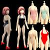1/12 Scale Female Clothes Bathing Suit for 6-inches Action Figure Body Doll, 1/12 Doll Female Action Figure Swimsuit Jumpsuits Bodysuit Swimwear Clothing Split Swimsuit Set (Black) view 3
