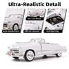 LUCKY DIE CAST 1949 Cadillac Elvis 1/18 Scale Die-Cast Metal Model Car with Opening Doors & Display Case - Premium Classic Vintage Collectible Car for Men and Teens (White) view 3