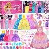 122Pcs Doll Clothes And Accessories - With Doll Sets,Fashion Pack Playset Including Wedding Gowns/Dresses/Hangers/Shoes/Outfit,Fashionista Princess Dolls Playset,Birthday Girls Gifts Age 345678 view 1