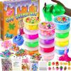 12 Cups DIY Slime Kit, Slime Making Kit for Girls, Crystal Clear, Glow in The Dark Slime with Add-ins, Foam Balls, Charms, Party Favors Gift Toys for Kids 3-12 view 1
