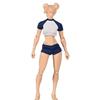 1/12 Scale Female Clothes Shirts & Shorts Set, Blue with White Top & Shorts Sportwear Set Clothing Costume Outfit for 6-inches Girl Action Figure Body (Short Shirt + Shorts) view 4