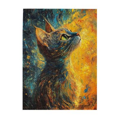 CDSASHCA 500 Piece Adult Wooden Puzzles - Talented Painting Kitty Surrounded by Finished Masterpieces,Unique Artwork,Ideal for Exercising Brain Power,Patience,and Hands-on Skills