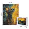 CDSASHCA 500 Piece Adult Wooden Puzzles - Talented Painting Kitty Surrounded by Finished Masterpieces,Unique Artwork,Ideal for Exercising Brain Power,Patience,and Hands-on Skills view 4