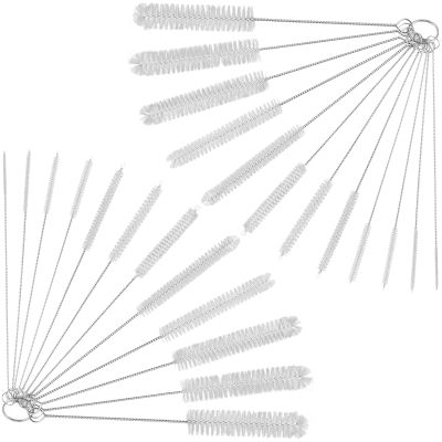 24PCS Long Straw Cleaner Brushes, 12 Sizes Nylon Pipe Tube Cleaner, Tube Cleaning Brush Set for Small Spaces, Sippy Cups, Water Bottle, Metal and Plastic Drinking Straw Cleaning