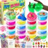 18 Cups DIY Slime Kit, Slime Making Kit for Girls, Crystal Clear, Glow in The Dark Slime with Add-ins, Foam Balls, Charms, Party Favors Gift Toys for Kids 3-12 view 1