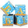 Faccito 4 Pack Cartoon Story Baby Shower Box Birthday Party Decoration Inspired Cartoon Story Balloon Boxes Blocks Blue Sky Cloud Print Centerpiece Decor for Birthday Party Gender Reveal Supplies view 1
