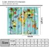 Cartoon Map Curtains for Kids, Animal Map The World Cartoon Mountains Forests Blackout Window Treatments, Rod Pocket Thermal Insulated Drapes 2 Panel Sets for Bedroom Living Room, 42"W X 63"L view 2