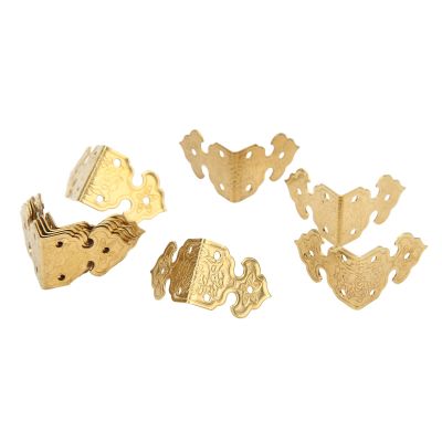 10Pcs Metal Corner Protector Retro Style Brass High Hardness Widely Used Corner Guards for Case Box Furniture