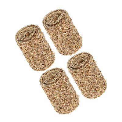 BAZEITFLOW 4pcs Mini Faux Hay Bales for Dollhouse Decoration Realistic Miniature Straw Bales for DIY Fall Crafts Autumn Table Displays and Harvest Decor