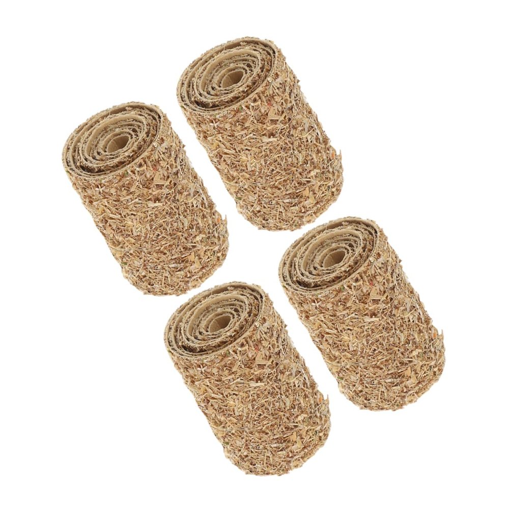 BAZEITFLOW 4pcs Mini Faux Hay Bales for Dollhouse Decoration Realistic Miniature Straw Bales for DIY Fall Crafts Autumn Table Displays and Harvest Decor