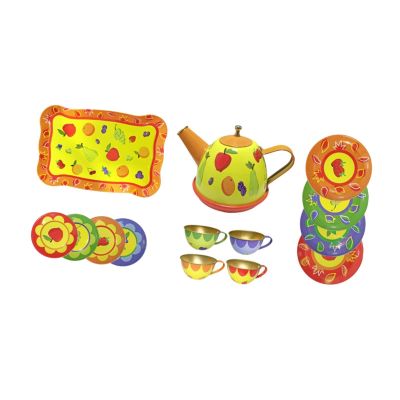 Girl Small Tea Set Toy Afternoon Tea Playset Tea Party Set Pretend Play Toy for Age 3 4 5 6, Yellow