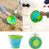 8 PCS Kids Collapsible Bucket Beach Sand Toys Sensory Playset, Portable Sandbox Digging Toys Including Pail, Shovel, Rake, 2 in 1 Shell Shark Tooth Sifter & Castle Building Sand Molds Set for Children view 3