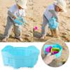 8 PCS Kids Collapsible Bucket Beach Sand Toys Sensory Playset, Portable Sandbox Digging Toys Including Pail, Shovel, Rake, 2 in 1 Shell Shark Tooth Sifter & Castle Building Sand Molds Set for Children view 4