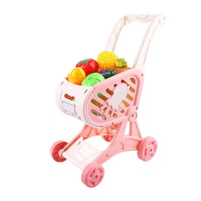 Kisangel 1 Set Boys and Girls Shopping Cart Play Food Toy Toddler Boys and Girls Groceries Cart Fruits Toy Early Brain Development