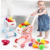 Kisangel 1 Set Boys and Girls Shopping Cart Play Food Toy Toddler Boys and Girls Groceries Cart Fruits Toy Early Brain Development view 4