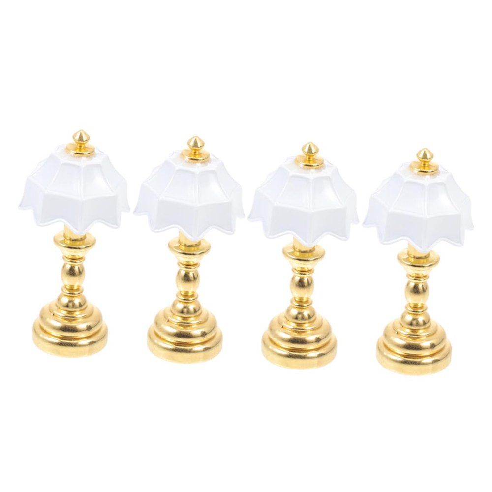 SUPVOX 8pcs Miniature Desk Lamp Realistic Dollhouse Bedside Light for Landscape Decor Stylish Mini House Table Lamp Elegant Design for Creative Photography Prop