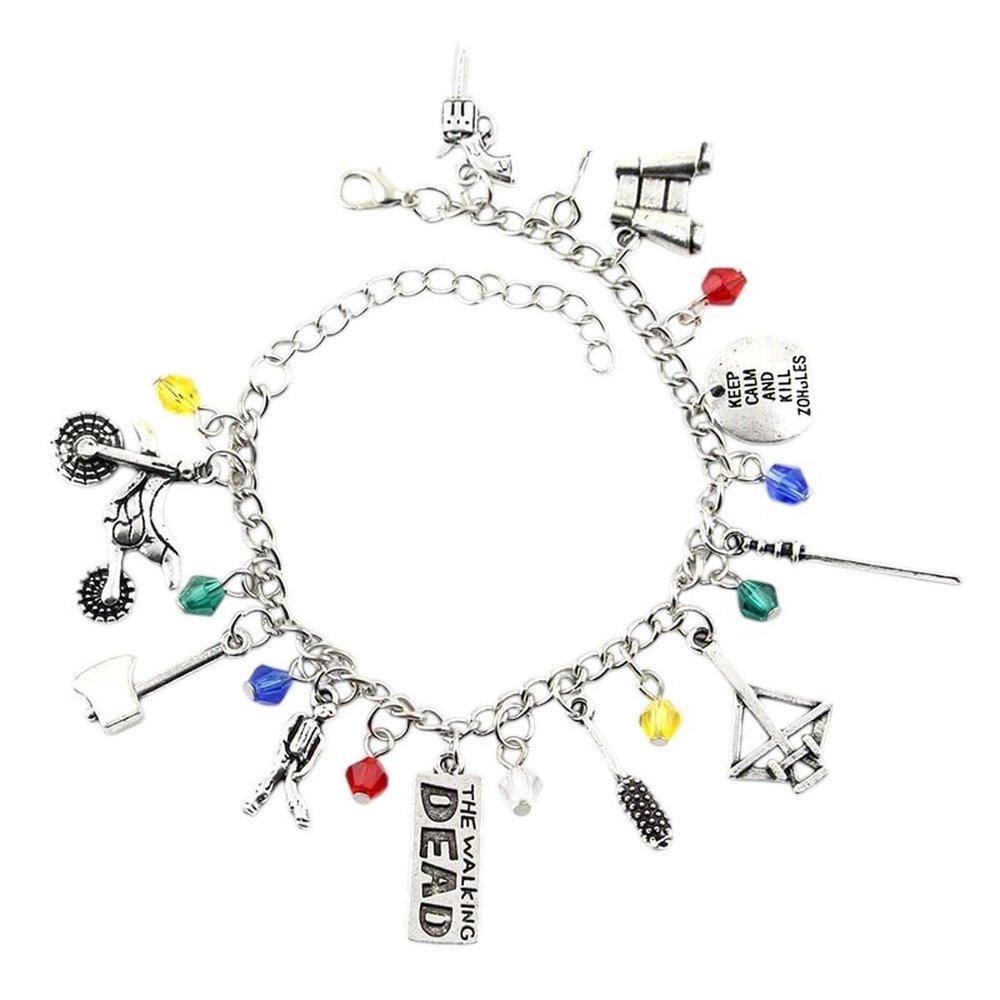 COCEMORINI New 2026 Unisex Stainles Stell Tv Bracelets D Apocalypse Zombie Survival Horror Charm Telescope Axe Model Fans Gifts Jewelry Fashion Trendy Accessories Creative Gift For Women And Men