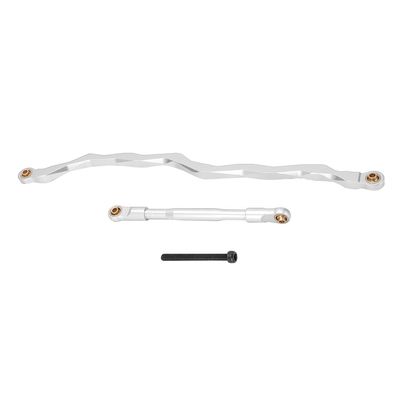 Aluminum Alloy RC Steering Links Rod for Axial RBX10 Crawler Car, Pull Tie Rod for 1/10 Off Road Tube Rack, Lightweight and High (Silver)