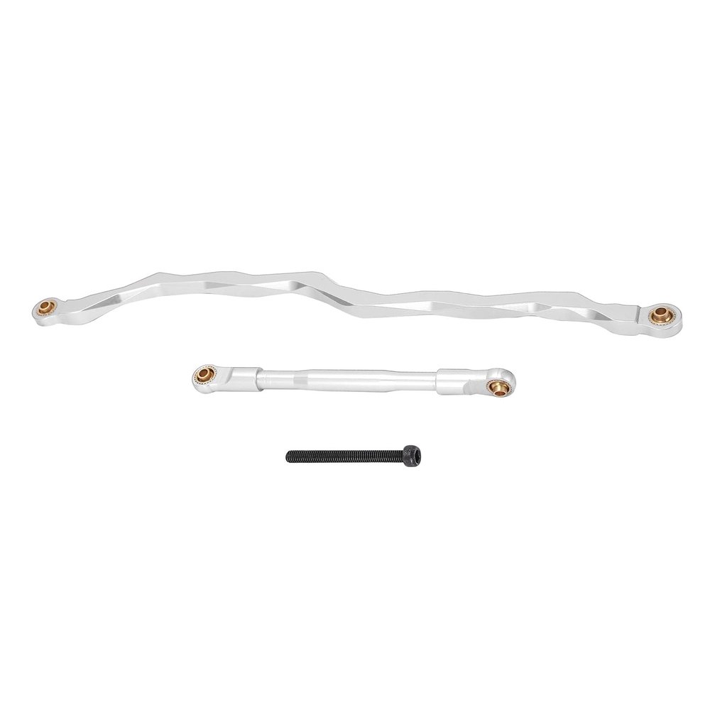 Aluminum Alloy RC Steering Links Rod for Axial RBX10 Crawler Car, Pull Tie Rod for 1/10 Off Road Tube Rack, Lightweight and High (Silver)