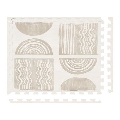 House of Noa Play Mat 4x6 Pebble Ada Set of 6 Tiles EVA Foam Play Mat for Floor, Soft Interlocking Mats for Hard Floors