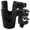 CATIEBYE 2pcs Rotatable Stroller Cup Holder for Water Bottles and Milk Bottles Clip-On Handlebar Holder for Pushchairs and Scooters Compatible Walkers and Wheelchairs view 1