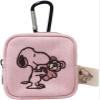 Nakajima Corporation Peanuts Snoopy & Bear Carabiner Mini Pouch, Pink, 215482-25, H 2.8 x W 2.6 x D 1.6 inches (7 x 6.5 x 4 cm) view 1