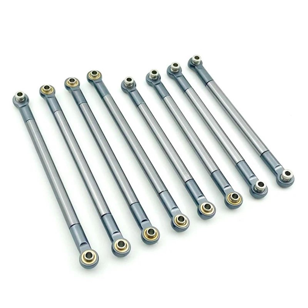 RC Upgrade Accessories for MN128 MN86K MN86KS MN86 MN86S for MN G500 Metal Chassis Link Rod Tie Rod Linkage Suspension Link 1/12 Refit RC Crawler Car Upgrade Parts(Gray)