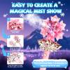 CaptainWiz Light Up Frozen Snowflake Wand with Spray & Music 2PCS Princess Magic Toy Wands for Kids Girls Cosplay Birthday Party Favors, Blue & Pink view 4