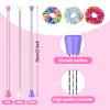 4 Pcs Twirling Batons 4 Pcs Ribbon Dancer Wands and 3 Pcs Rainbow Scrunchies for Kids, PLULON 21in Dance Batons For Baton Twirler, Kids' Gymnastics Twirling Baton for Artistic Dance view 2
