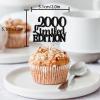 18pcs Black Glitter Dessert Cupcake Topper Pick for Funny 2000 Limited Edition Theme Decor Supplies Men Women Happy 25th Birthday Party Decoration view 2