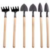 Mipcase 2sets Mini Gardening Tools Wood Handle of Rake Trowel and Shovel for Transplanting and Bonsai for Boys and Girls and Parent Gardening Activities view 1