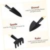 Mipcase 2sets Mini Gardening Tools Wood Handle of Rake Trowel and Shovel for Transplanting and Bonsai for Boys and Girls and Parent Gardening Activities view 3