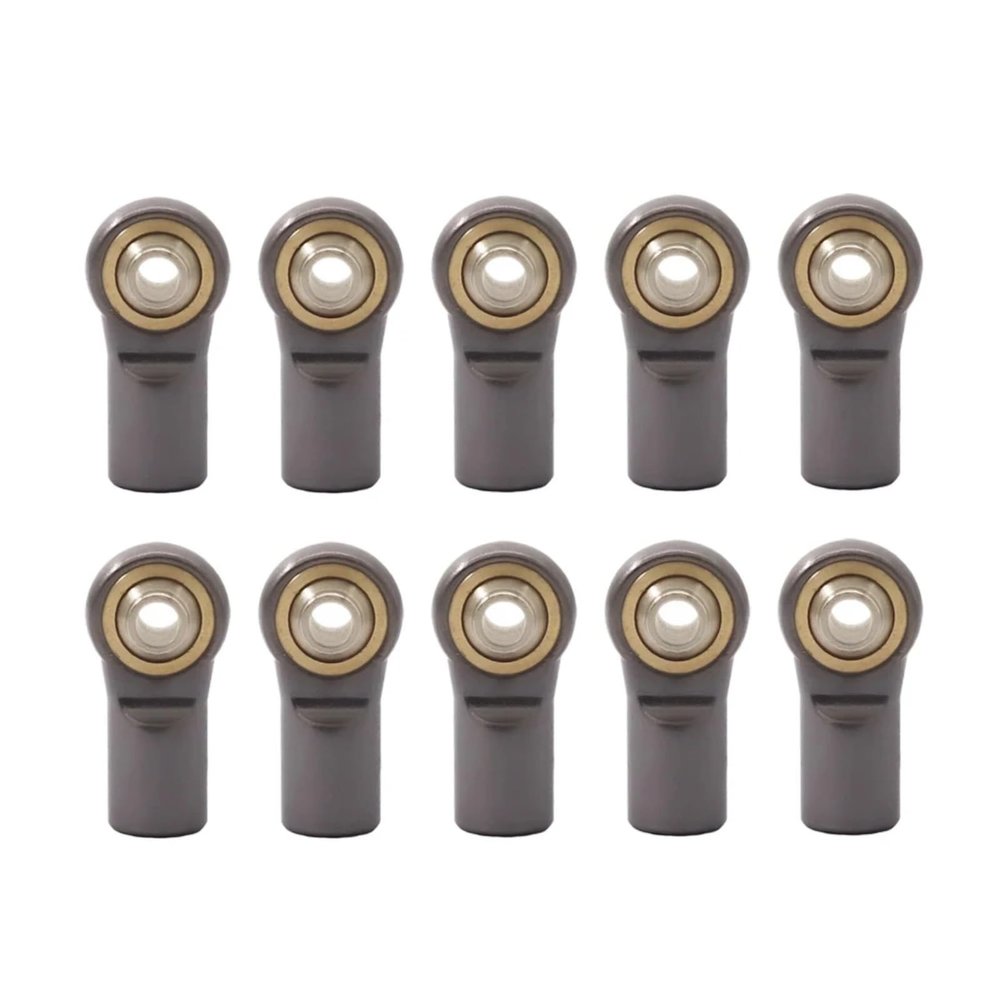 RC Car Parts for AXIAL for SCX10 D90 D110 for Tamiya CC01 for Racing 1/10 RC Car 10 Pcs Metal M4 20mm Aluminum Connecting Rod Tie Rod End Ball Joint(Gray)