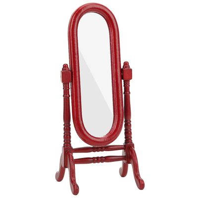 1:12 Mini Doll House Full Length Dressing Mirror Model Accessory Room Furniture Toy (Brown)