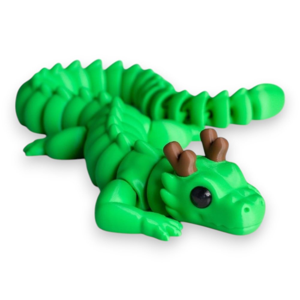 Articulated Dragon, no Wings, Antlers | Home Dcor and Office Desk Toys | Autism, ADHD, Sensory | 3D Printed Gift