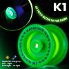 MAGICYOYO Pack of 2 Responsive Yoyos K1 Tug Return Hubstacks Yo-yo for Kids Beginners Dual Purpose Yo Yo with Unresponsive Bearing Kit + Storage Bag + 12 Strings +Hubstacks( Glow Blue & Glow Green) view 2