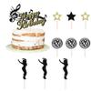 10PCS Glitter Music Happy Birthday Cake Topper,Hip Hop Dancing Ball Music Theme Birthday Party Decorations,girls' birthdays and bachelors Party Decorations Supplies view 1