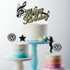 10PCS Glitter Music Happy Birthday Cake Topper,Hip Hop Dancing Ball Music Theme Birthday Party Decorations,girls' birthdays and bachelors Party Decorations Supplies view 2