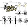 10PCS Glitter Music Happy Birthday Cake Topper,Hip Hop Dancing Ball Music Theme Birthday Party Decorations,girls' birthdays and bachelors Party Decorations Supplies view 3