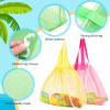 Paterr 8 Pcs Mesh Beach Bag Seashell Bags Foldable Large Beach Bag Organizer with Drawstring, Pool Gym Swimming Camping Accessories Lightweight Foldable Birthday Gifts (8 Colors) view 3