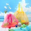 Paterr 8 Pcs Mesh Beach Bag Seashell Bags Foldable Large Beach Bag Organizer with Drawstring, Pool Gym Swimming Camping Accessories Lightweight Foldable Birthday Gifts (8 Colors) view 4