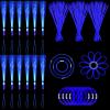 112 Pcs Blue Light Up Wand Glow Sticks Party Favors 100 Glowstick Necklaces Bracelets with Connectors 12 Fiber Optic Wand for Wedding,Neon Party,July 4th, Halloween,Christmas view 1